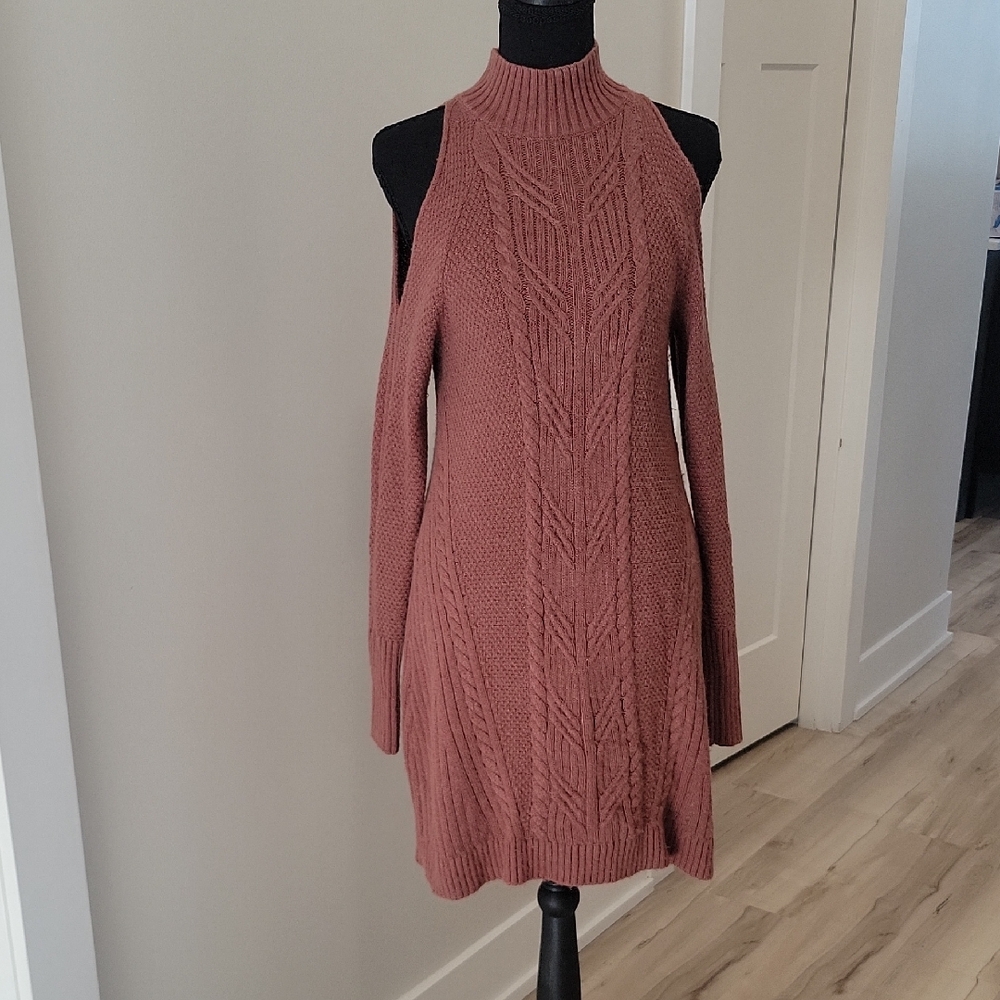 Express Long Sleeve Knit Dress in Mauve